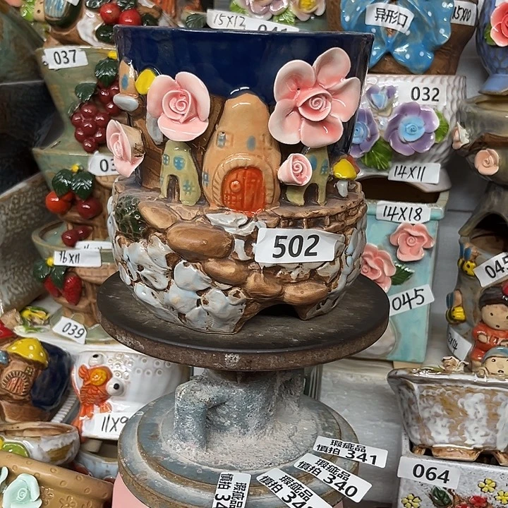 紫砂花盆粗陶材质多肉花盆