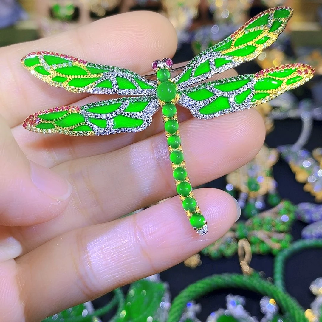 吊坠(不含链)银S925镶嵌翡翠