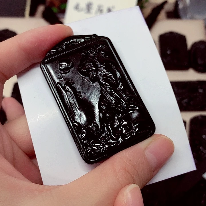 ****e天然缅料a货钢琴黑特色题材挂件