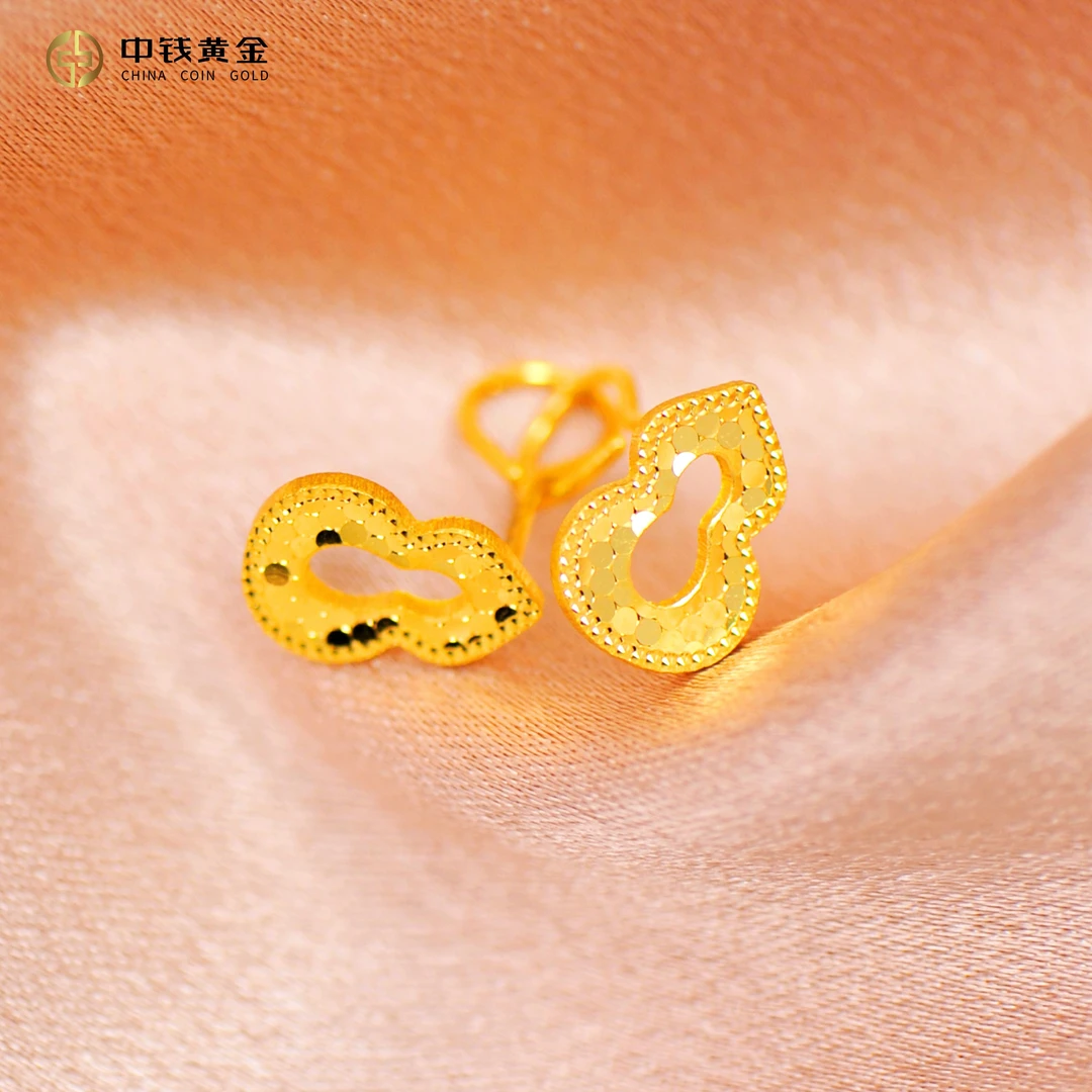 足金5G爆闪葫芦弯钩耳钉