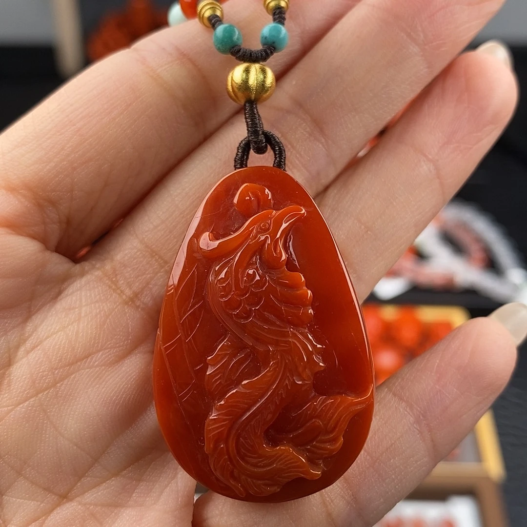 南红玛瑙未镶嵌四川凉山凤凰吊坠