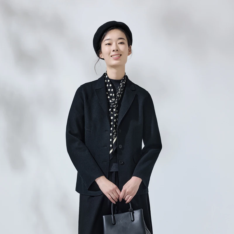 《秋止冬初》黑色羊毛西服FS1041/253