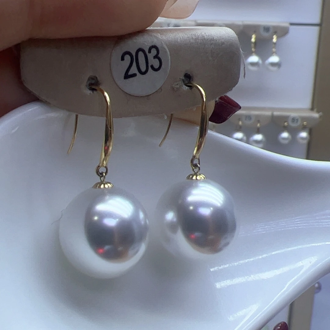 淡水珍珠耳饰18K金镶嵌