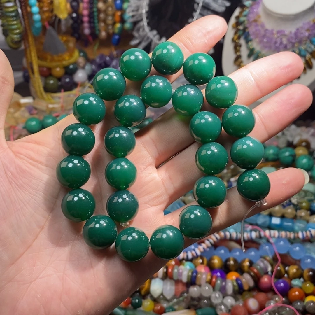 未镶嵌，绿玛瑙16mm，石英质玉
