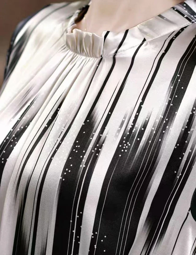 （送腰带）杭州原版正品2025年夏季新款气质显白水墨画连衣裙女