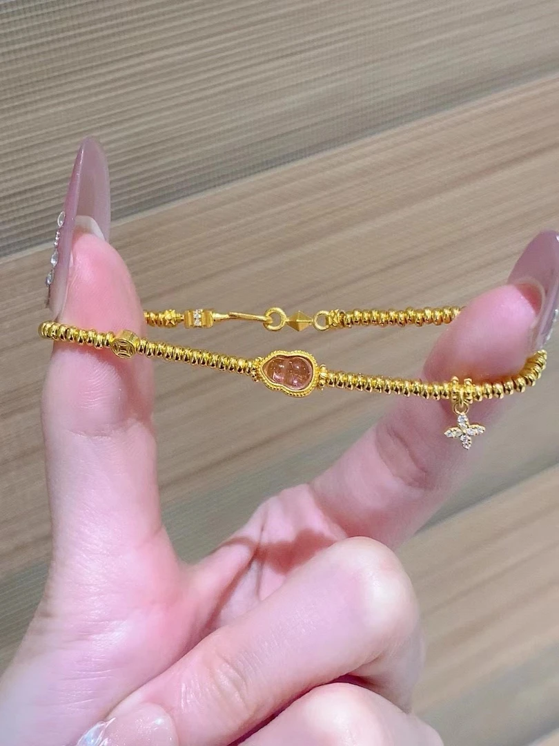 算盘珠葫芦黄金手链
