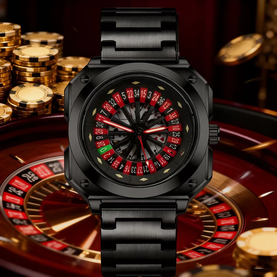 【正品直发】赌盘系列/男士男款/高级时尚/防水腕表送皮带p