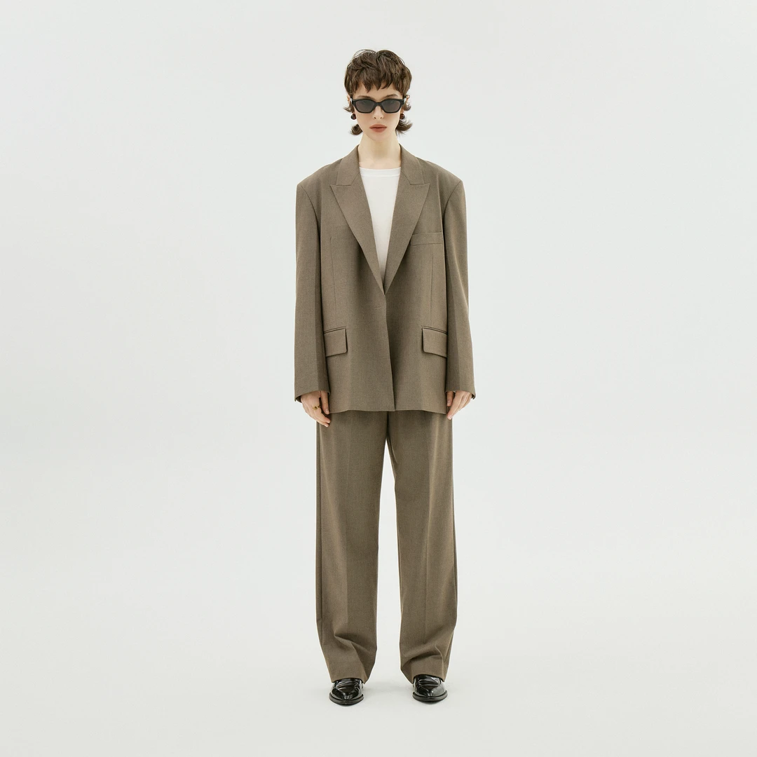 【孤品不退换】21400X【风潮】绵羊毛轻奢通勤女士休闲长裤/西装