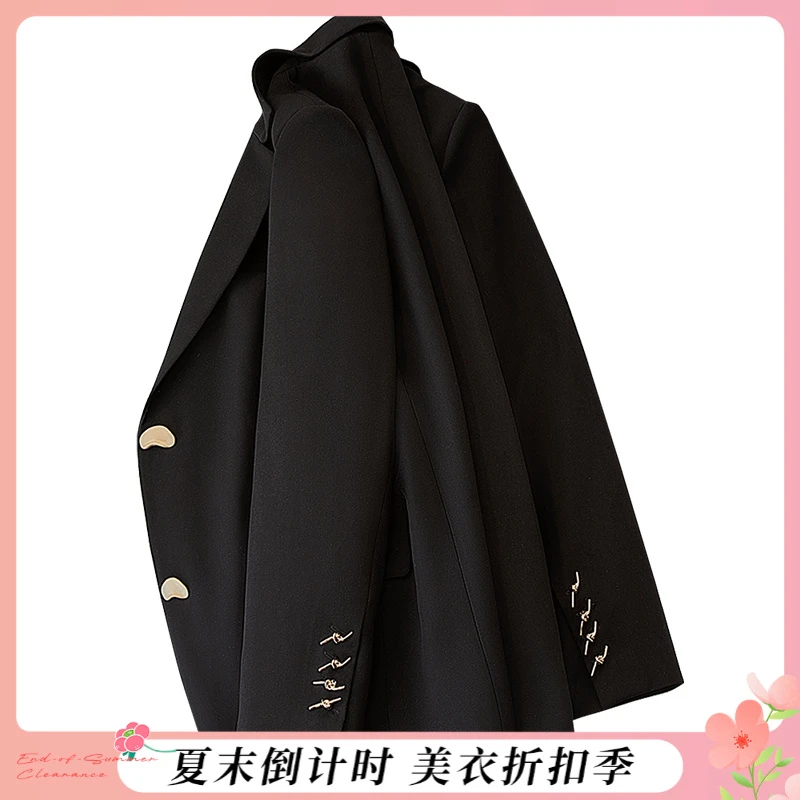 丝柏舍夏季商场同款新品OL单排纽扣纯色通勤长袖西装S51R0367X