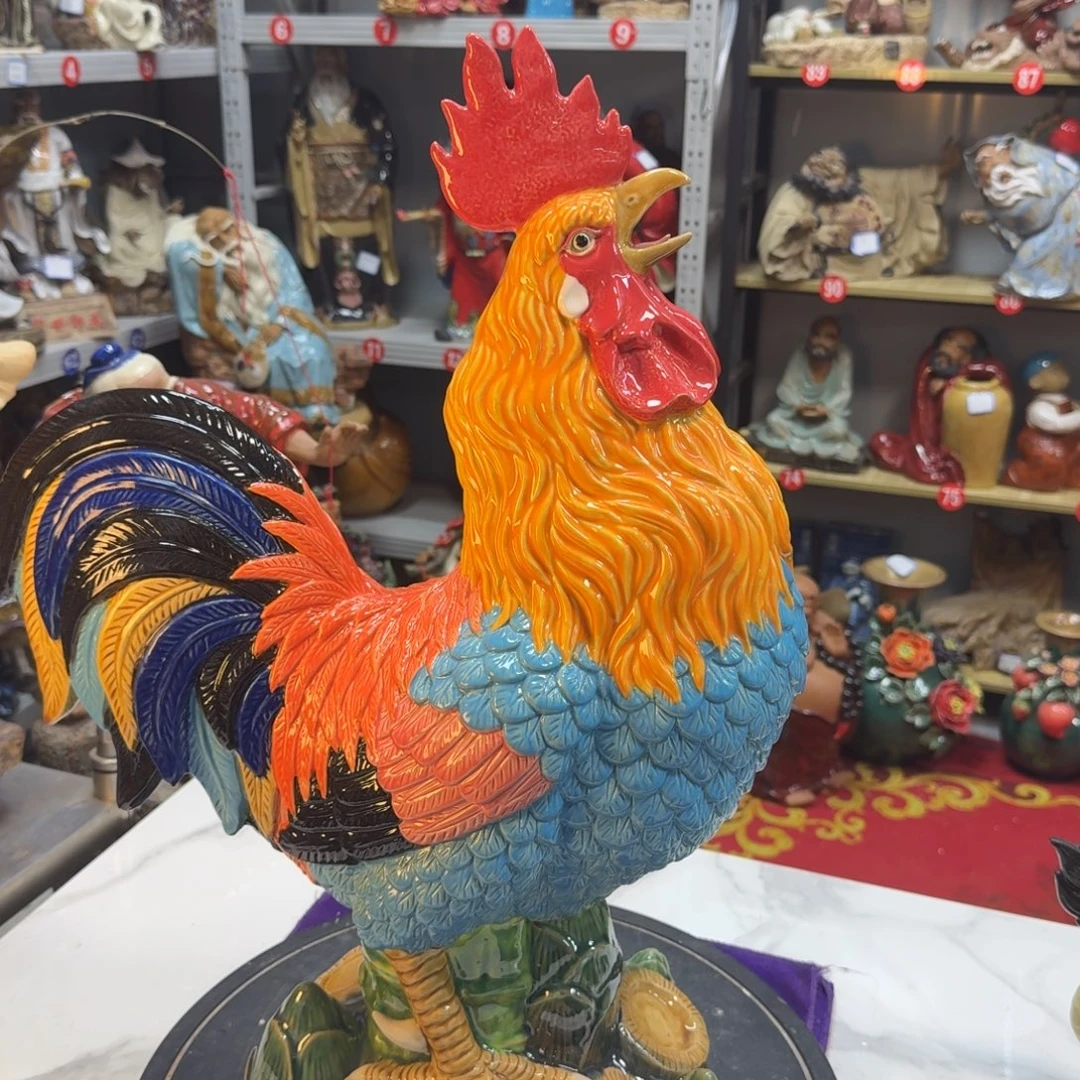 小***彤石湾窑陶瓷摆件大公鸡
