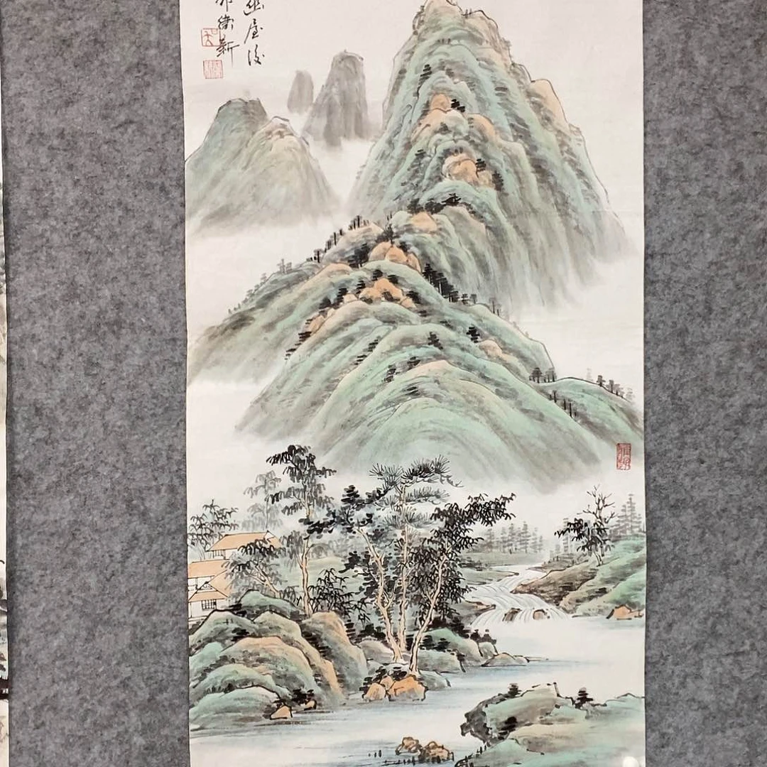 国画三尺整张山水画