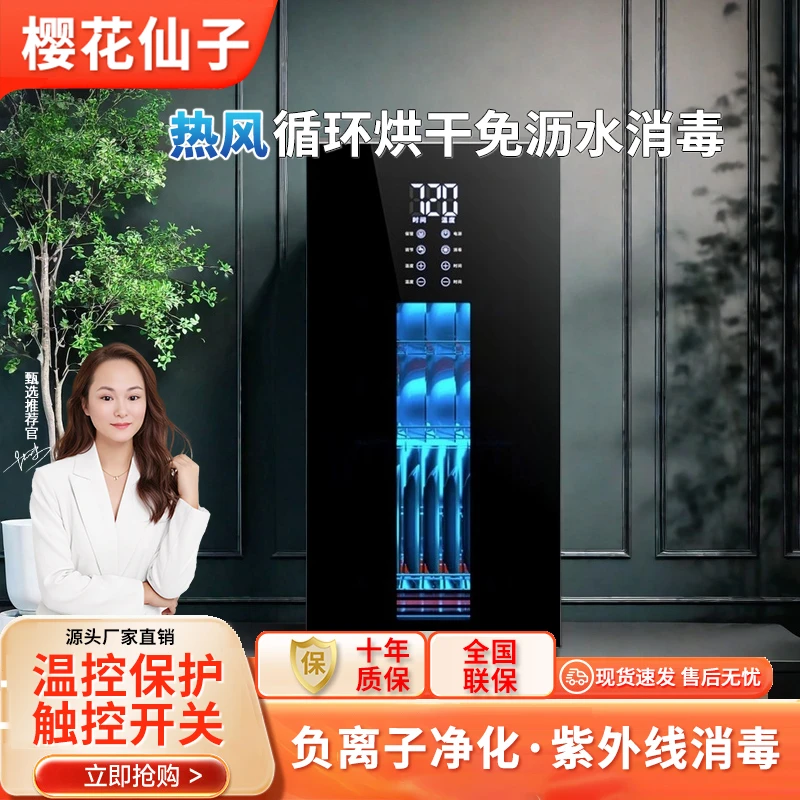 樱花仙子柜家用小型厨房台式壁挂式热风烘干茶杯碗筷消毒柜