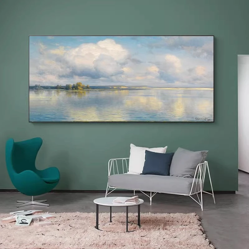 康斯坦丁天空之境油画俄罗斯装饰画客厅山水风景餐厅卧室床头挂画