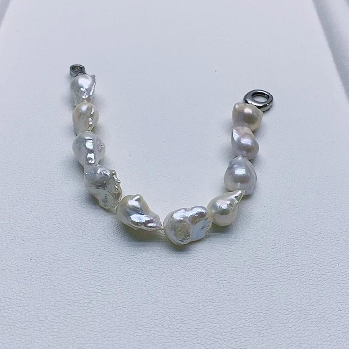 银S925镶嵌淡水珍珠耳饰心*