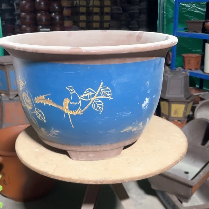 42蓝色牡丹花花盆花盆花盆