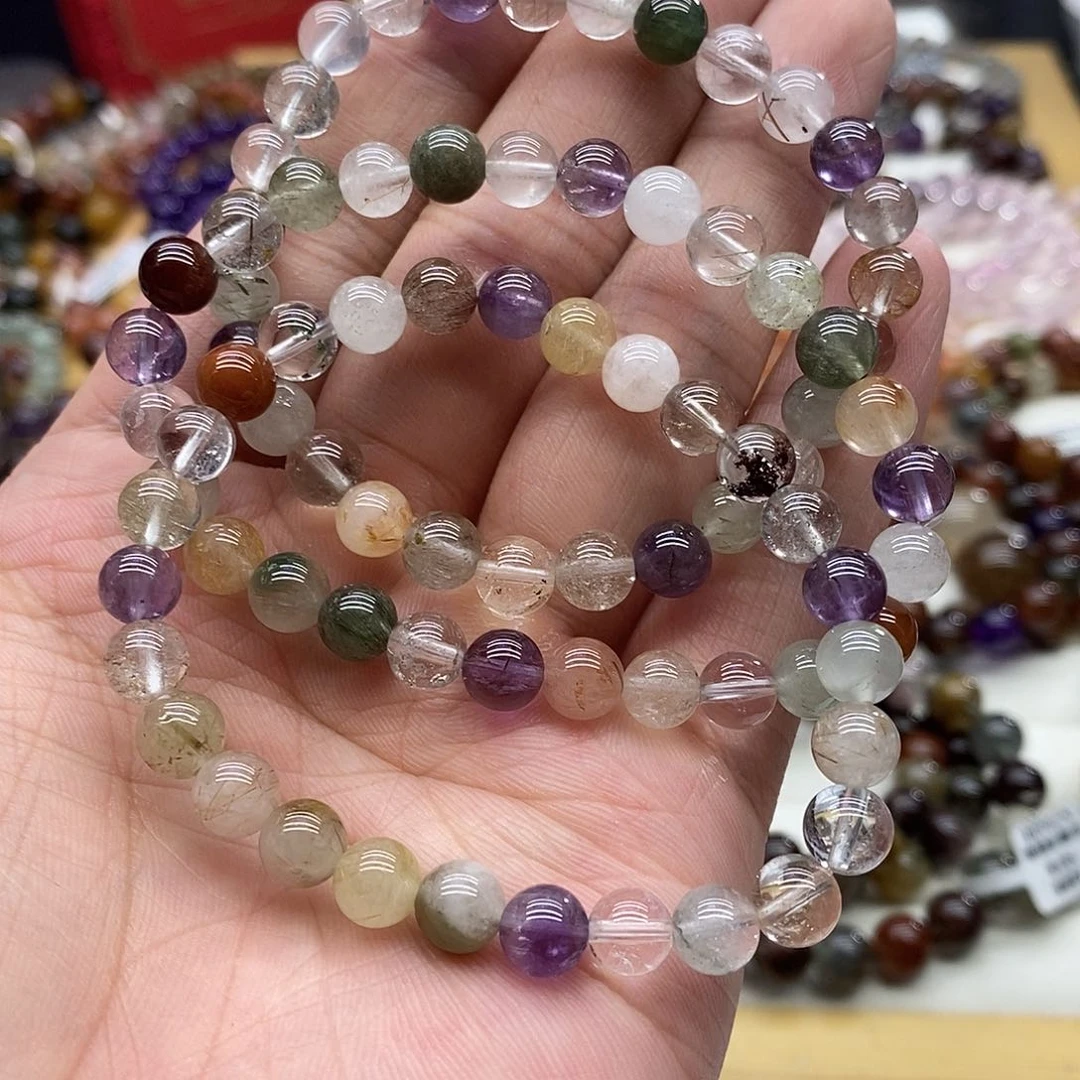 水晶手链未镶嵌多样性发货发一条