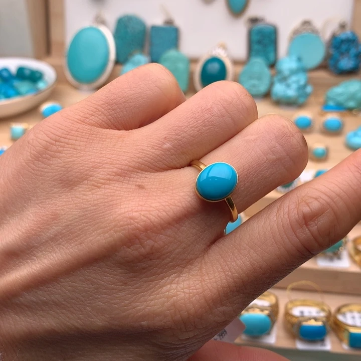 绿松石18K金镶嵌珠宝奇石