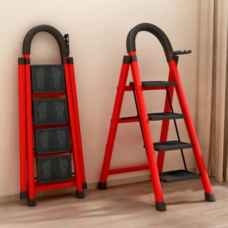 无印muj日本梯子家用折叠梯加厚多功能人字梯室内楼梯伸缩小型便