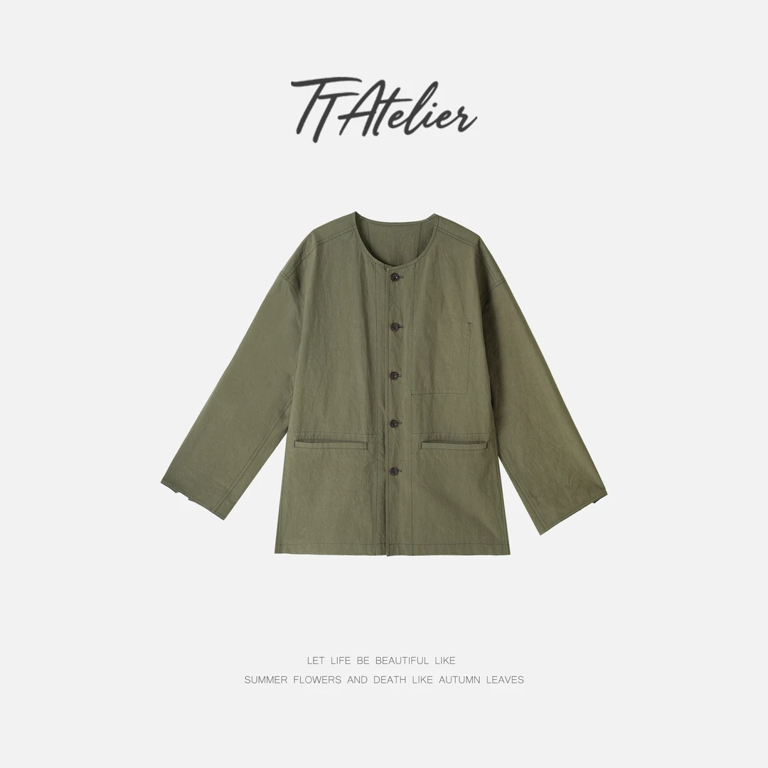 TT设计师【禾风里】日系高级感复古圆领纯精梳棉外套TT190797