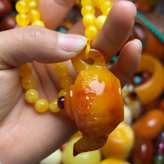 琥珀（花珀）手串未镶嵌蜜蜡