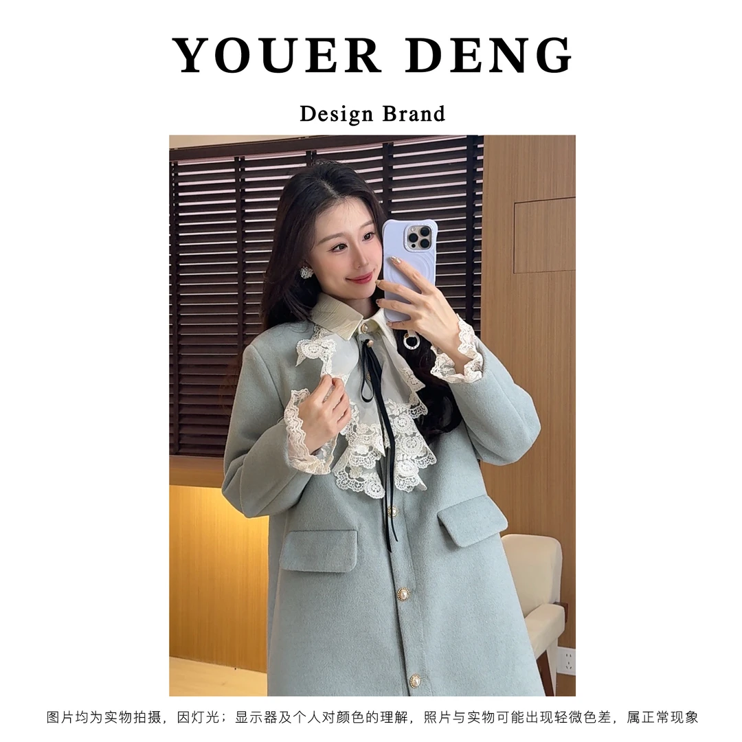 SNN原创设计师-北海初雪-10月21上新 原创设计法式蕾丝羽绒外套