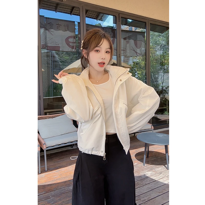 2025秋季新款短款百搭冲锋衣工装外套设计感小个子bf休闲夹克上衣