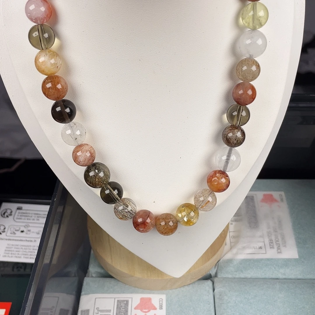 水晶手串银S925镀金镶嵌