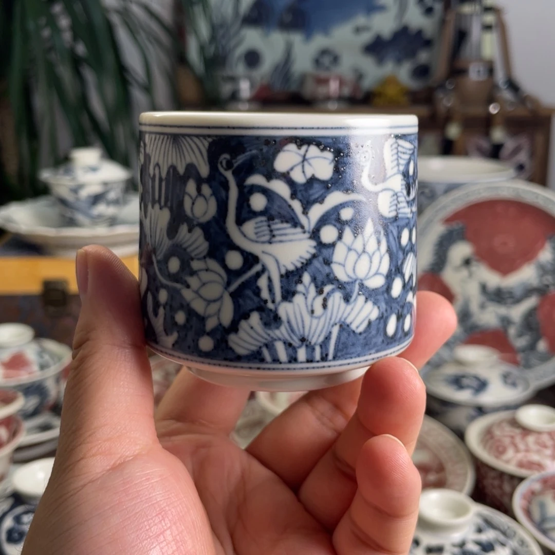 元青花一路连科杯子微瑕