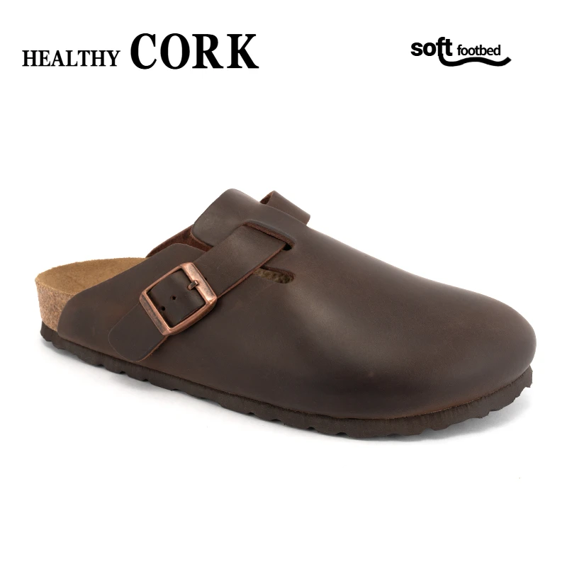 【鸽子】疯马皮勃肯鞋男女同款软木脚床时尚舒适百搭