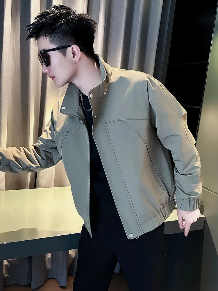 设计感立领夹克男春秋季潮牌痞帅休闲外套2025新款男士百搭上衣服