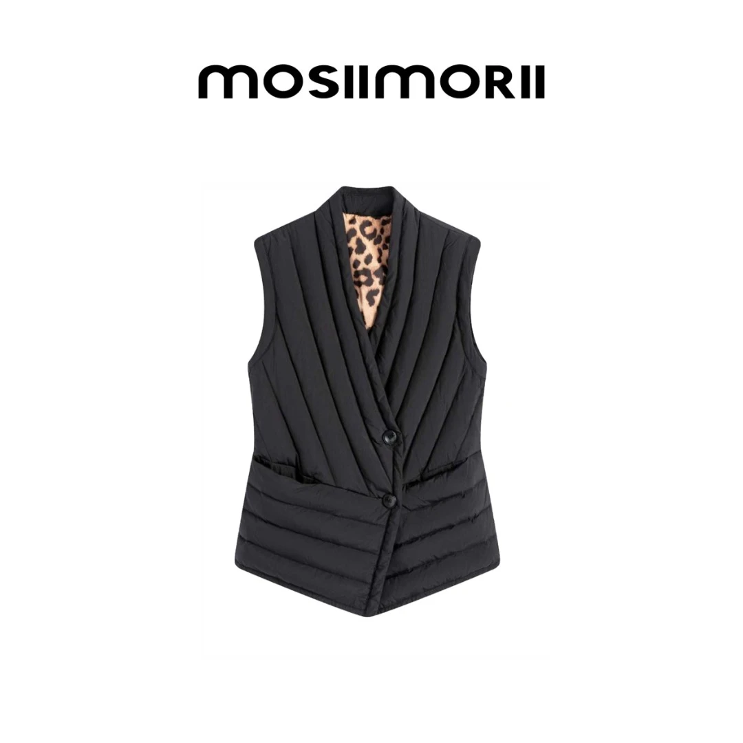 【MOSIIMORII-鹅绒马甲】90白鹅绒气质时尚轻奢羽绒马甲纯色轻薄款