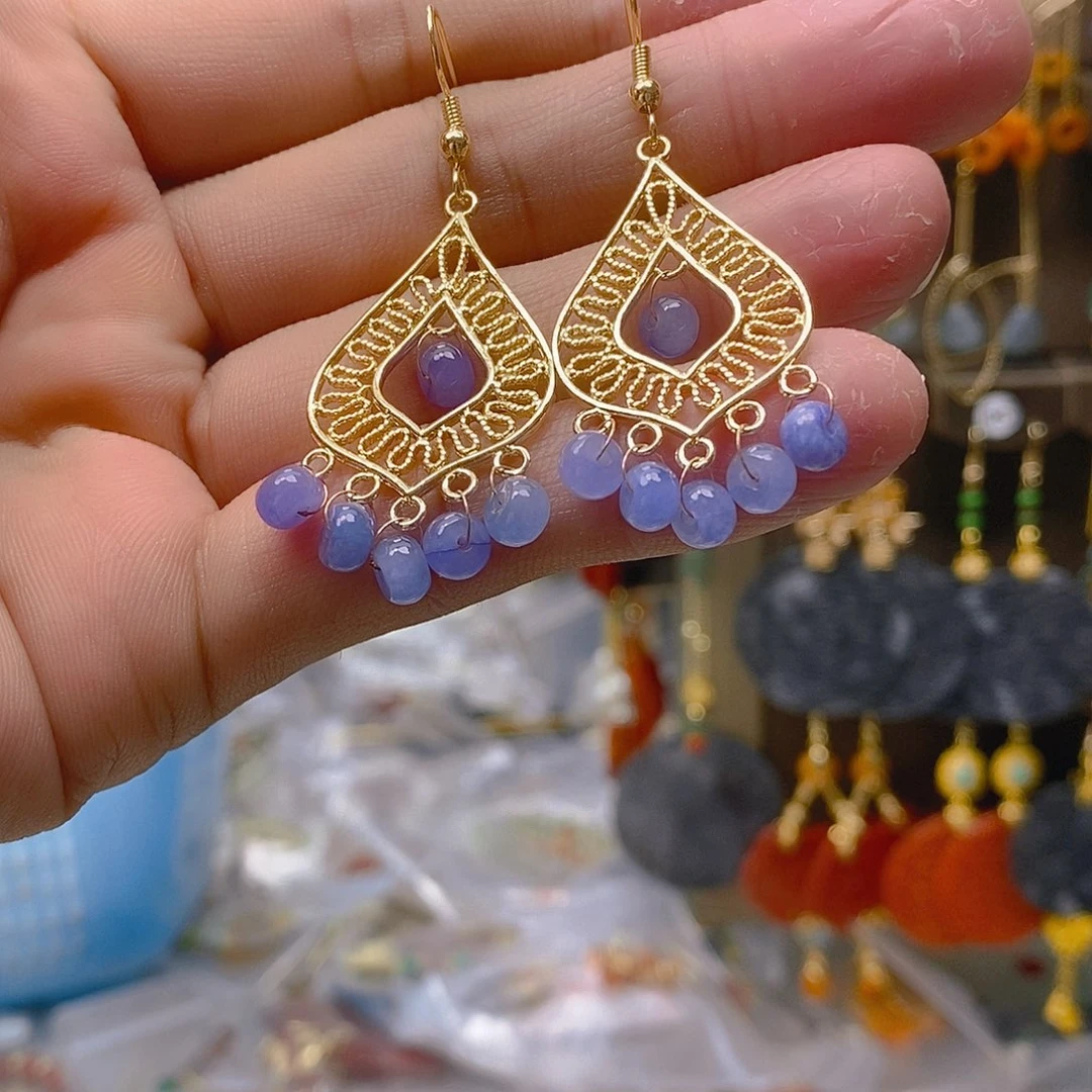 翡翠合金耳饰翡翠