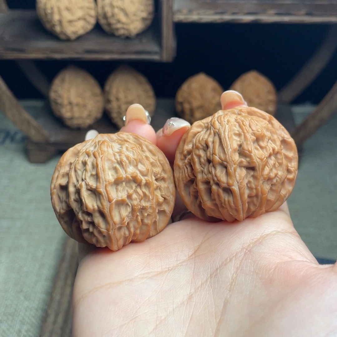 吊坠文玩核桃磨盘41+ 全品白茬精配毕业红皮克重打手