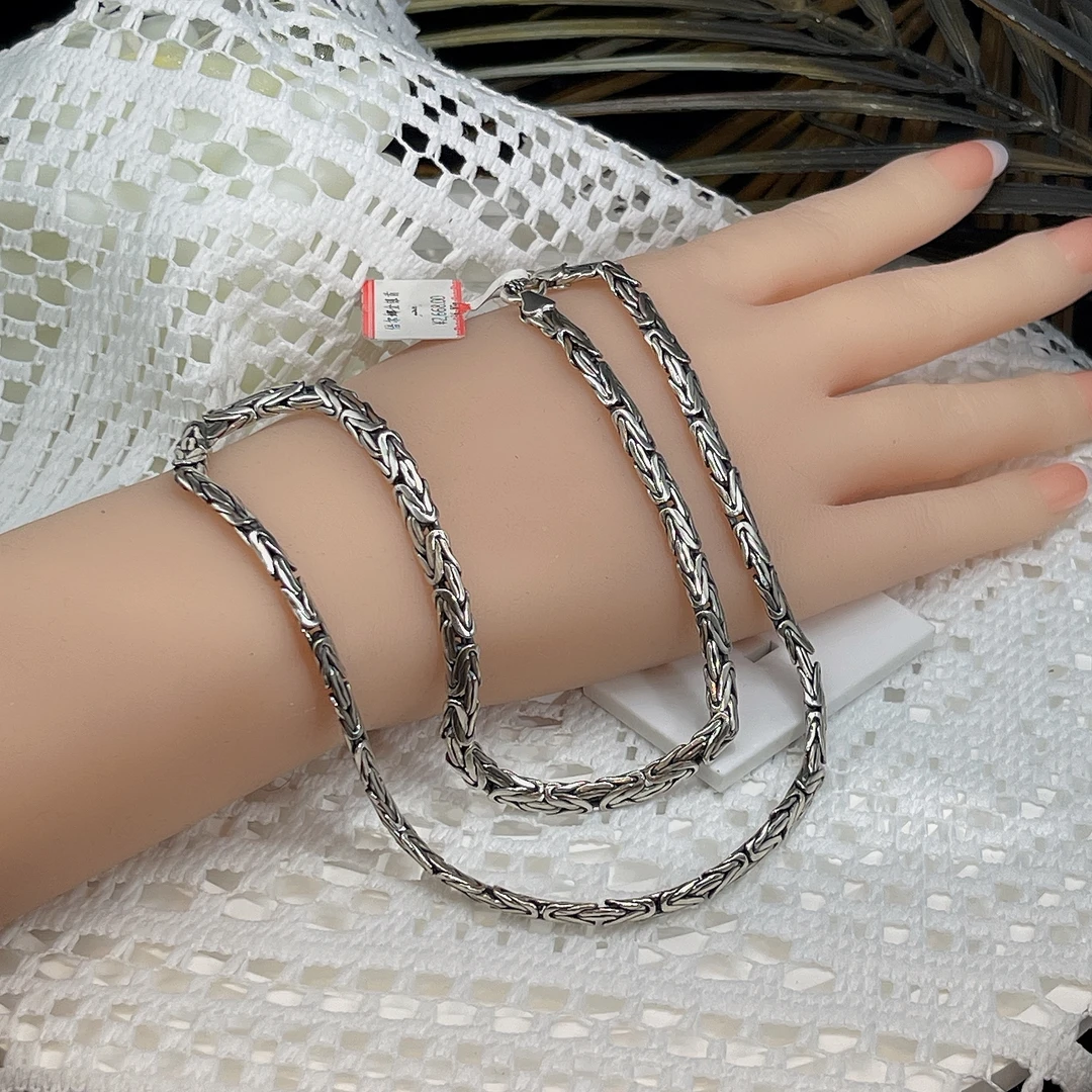 925银琉璃戒指 66银项链百搭工气质轻奢时尚复古红色中古镶嵌