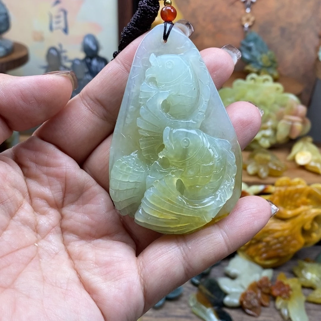 蛇纹石玉未镶嵌吊坠(不含链)