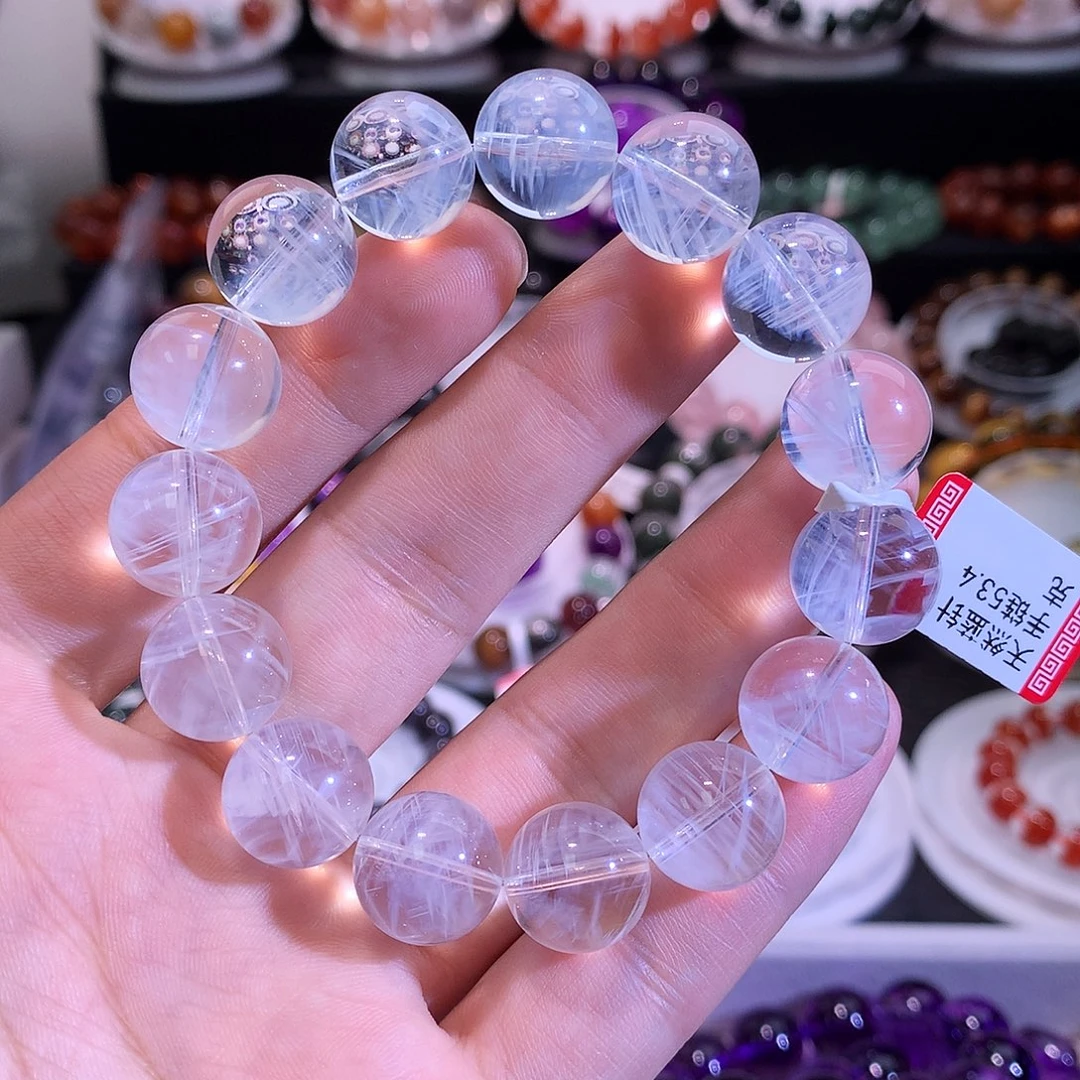 水晶手链未镶嵌蓝针石13+