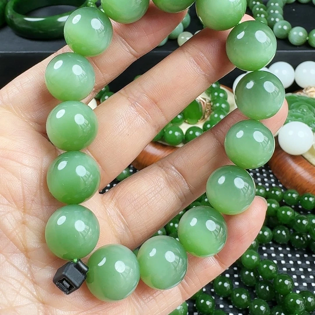 【闪购商品】未镶嵌手链和田玉（碧玉）卡14