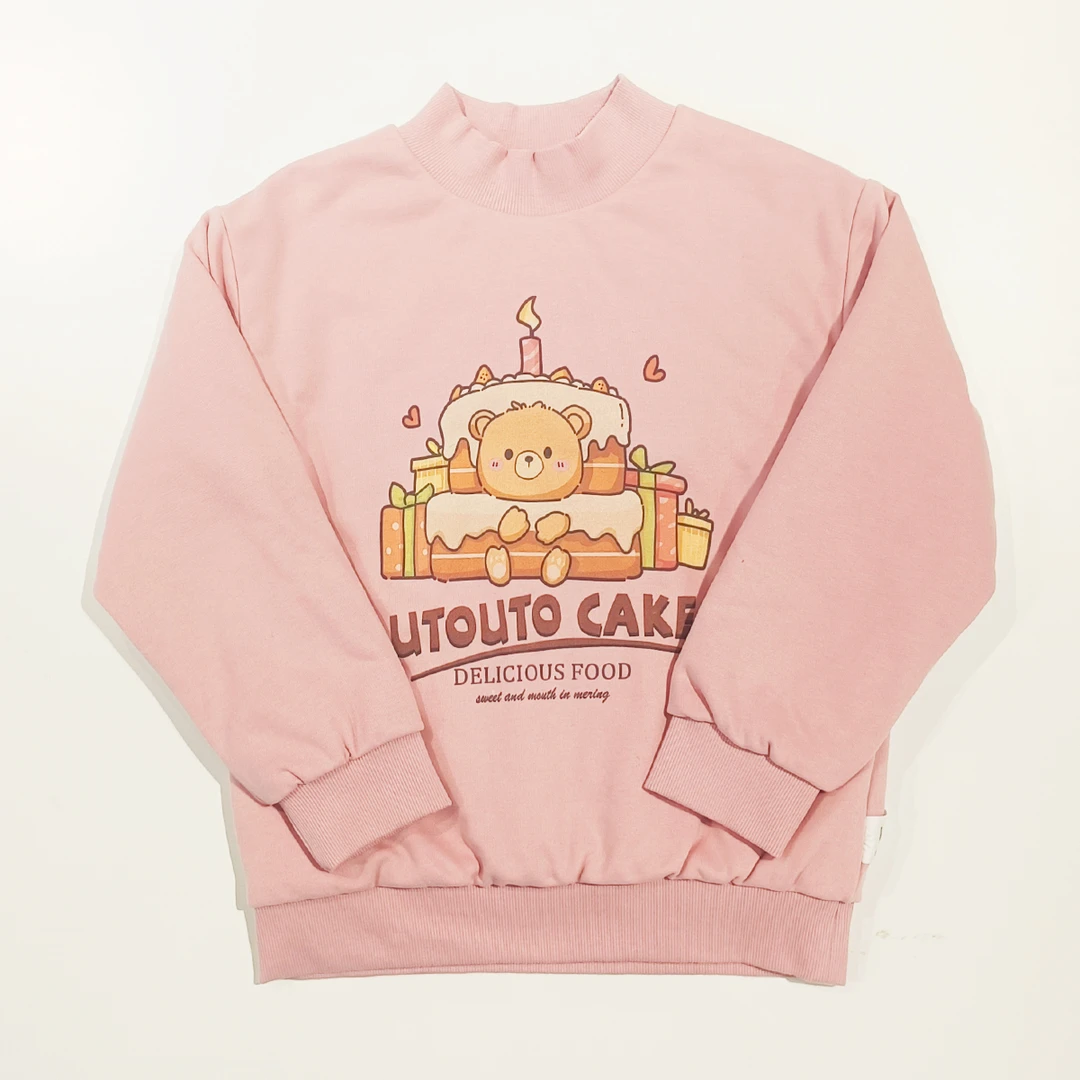 儿童夹棉上衣保暖加厚女中小童蛋糕熊棉卫衣YD154