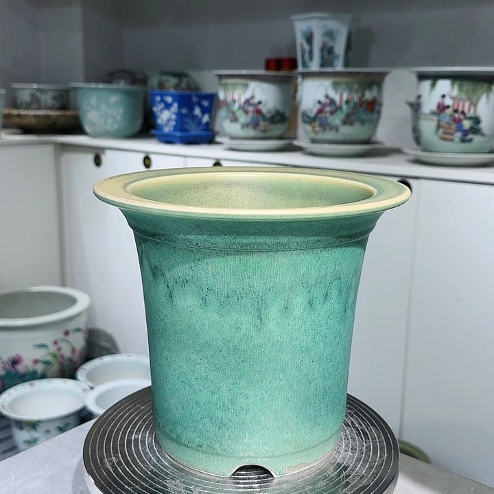独****2绿釉哑光窑变陶瓷盆