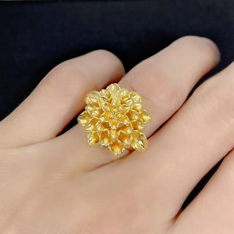 富贵花开复古花朵戒指ZD0576