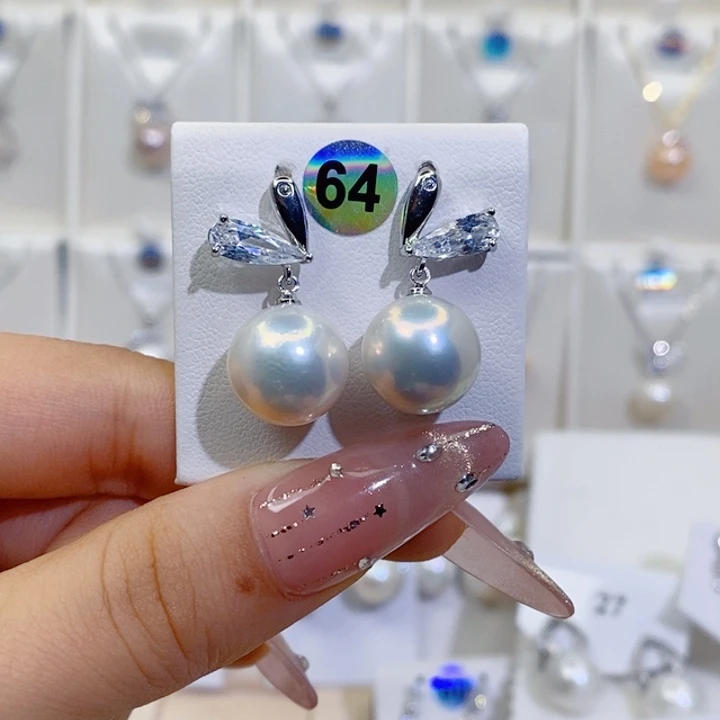 *****淡水珍珠耳饰银S925镶嵌