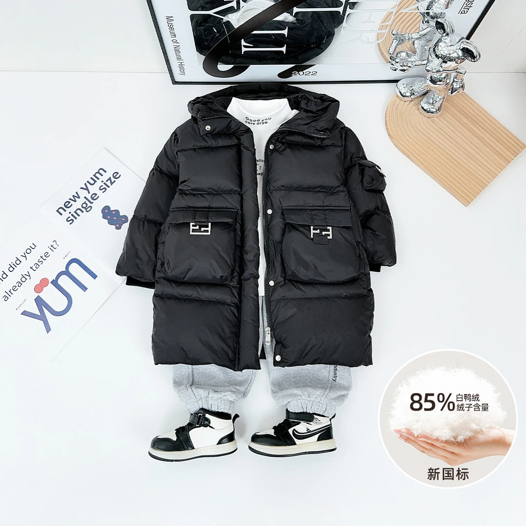 儿童羽绒服男童白鸭绒2024新款保暖秋冬装潮 D-Y027 悠悠童话童装
