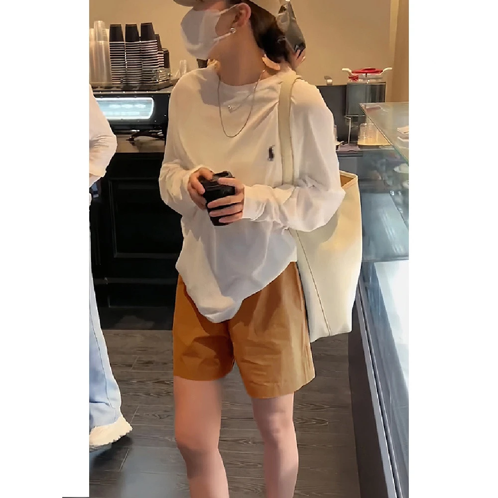 春季慵懒风宽松薄款新款百搭长袖上衣休闲韩版外穿气质T恤