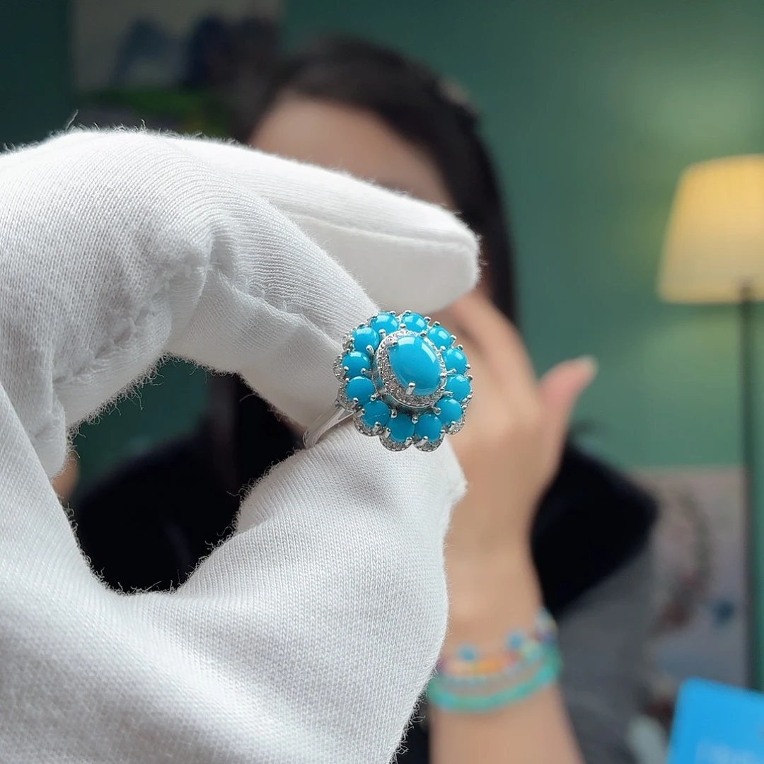 绿松石银S925镶嵌珠宝奇石