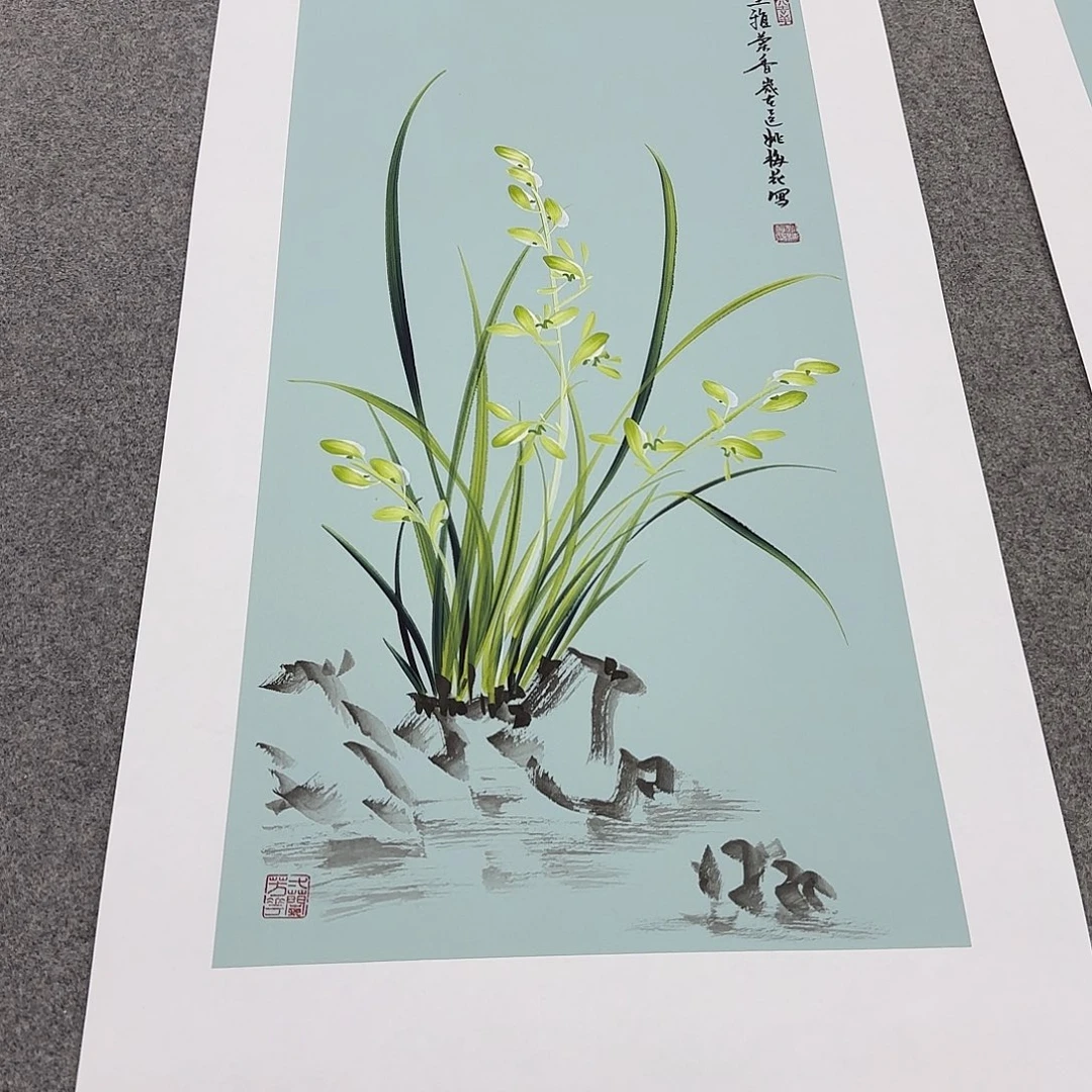 国画国画立体兰花作品