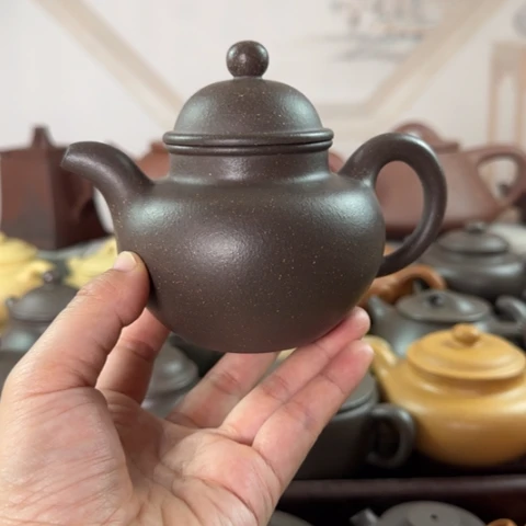 紫砂茶壶梨皮天青300cc