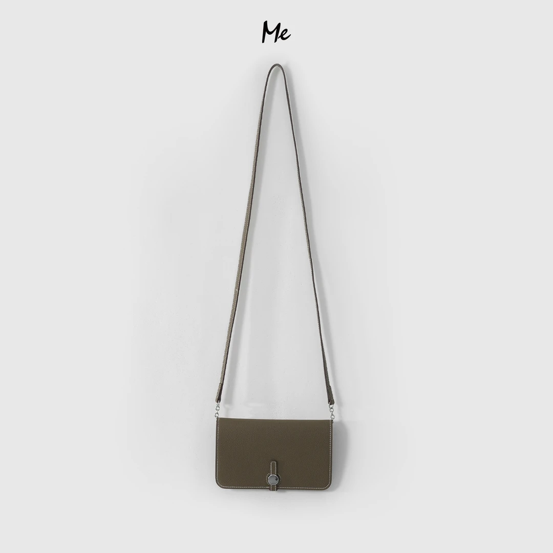 ME【H小马钱夹包】TOGO荔枝纹牛皮奢牌感百搭时尚真皮包包MESS6127