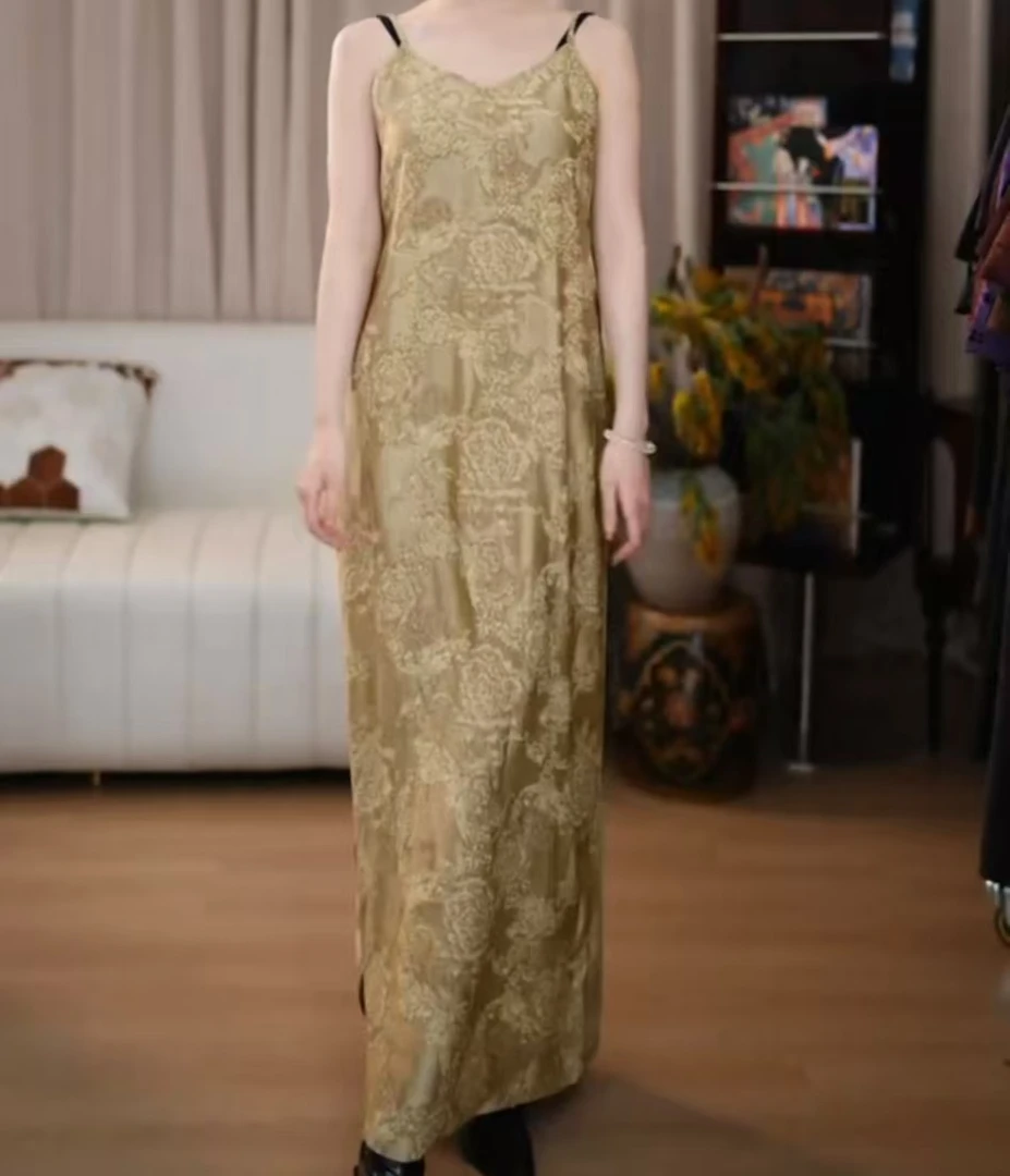 【寒舟】新中式腔调设计感宽松四季可穿显瘦打底中国风吊带连衣裙