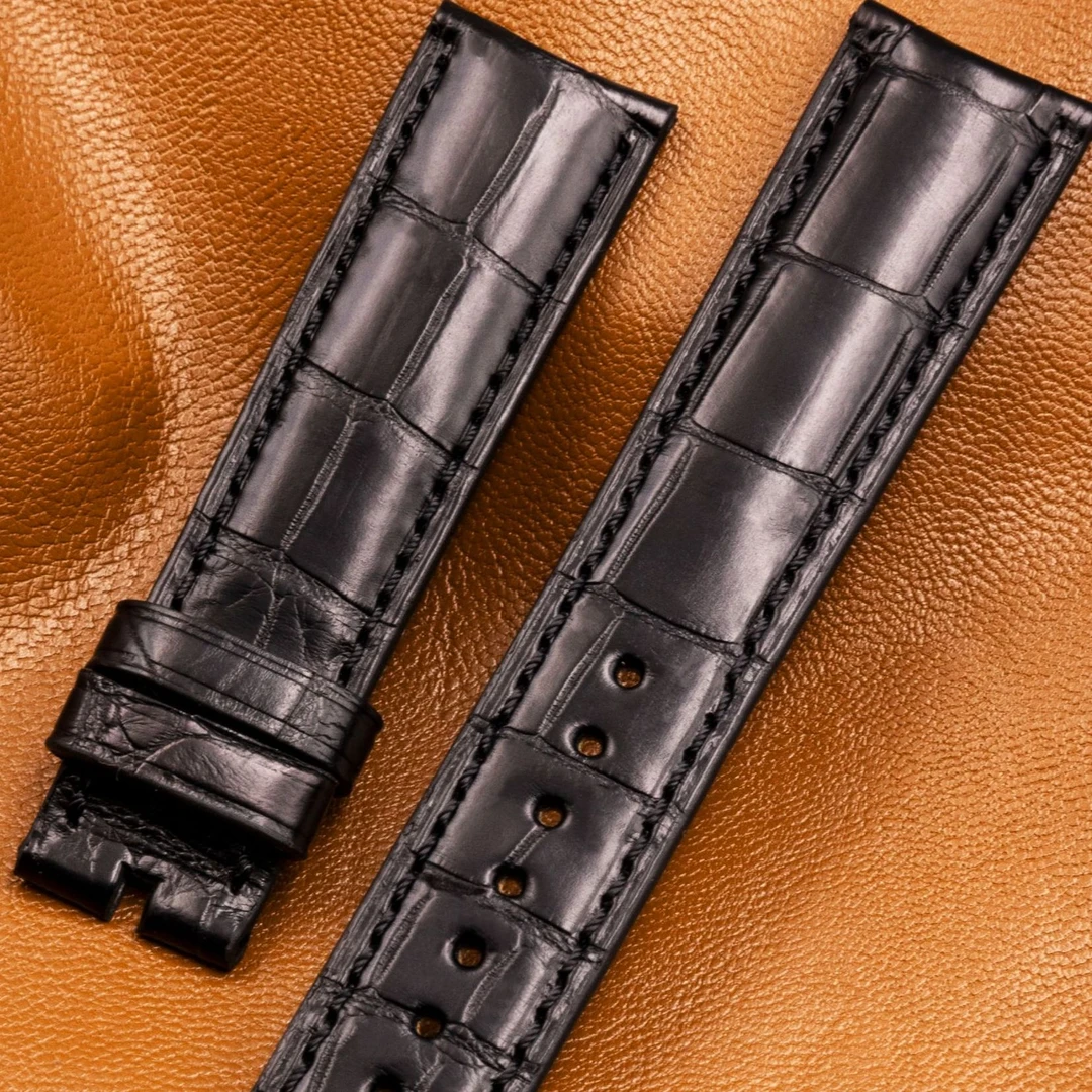 适配江诗丹顿VC纵横四海传承传袭系列美洲鳄鱼皮表带耐磨真皮表带