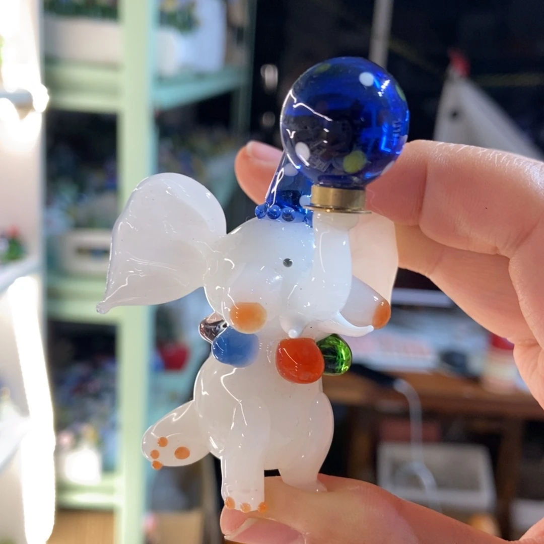 琉璃手工艺品摆件大象